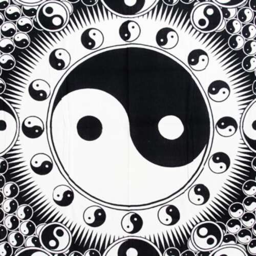 Yin Yang Tapestry White/Black 72"x108"