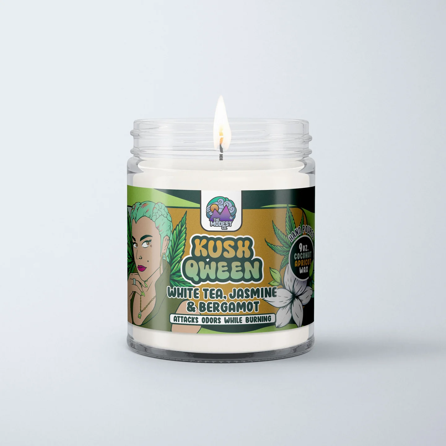 Modest & Co. Odor Killing Candle 9oz - Kush Qween