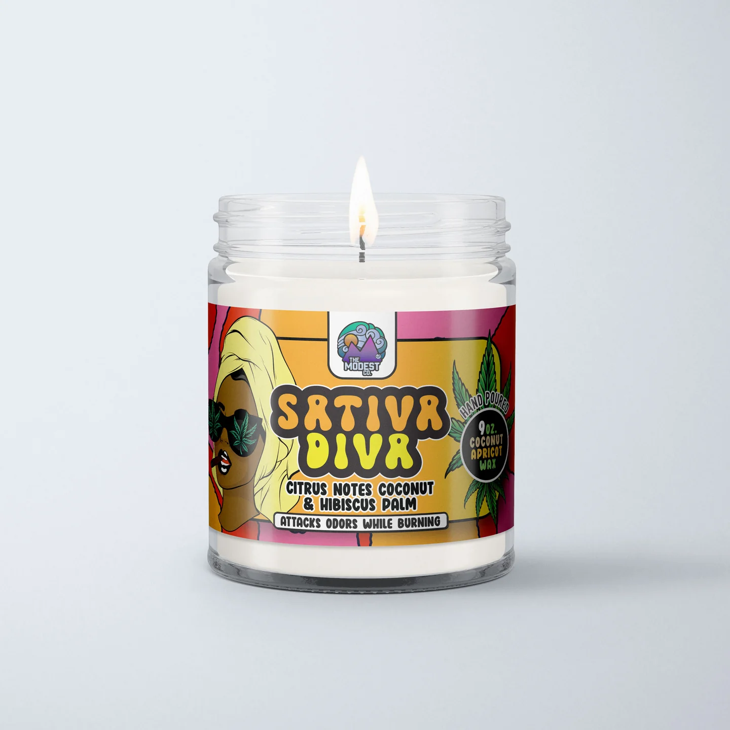 Modest & Co. Odor Killing Candle 9oz - Sativa Diva