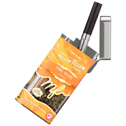 Mellow Fellow Infused Flower + One Hitter 3.5g THCp Fire Haze (Sativa)