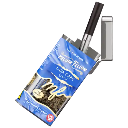 Mellow Fellow Infused Flower + One Hitter 3.5g THCp Lava Cake (Hybrid)