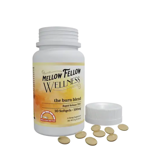 Mellow Fellow Wellness 30pc Softgel Capsules 300mg Burn Blend