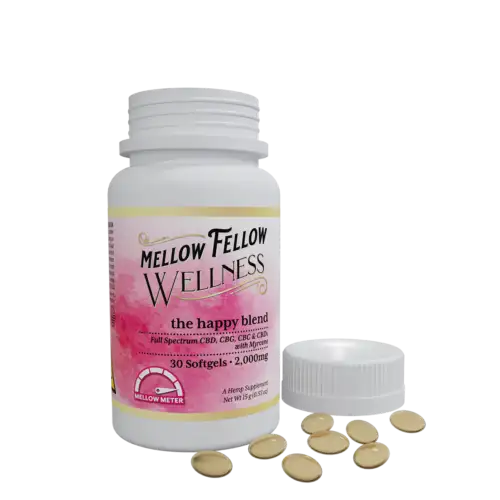 Mellow Fellow Wellness Softgel Capsules 2000mg Happy Blend