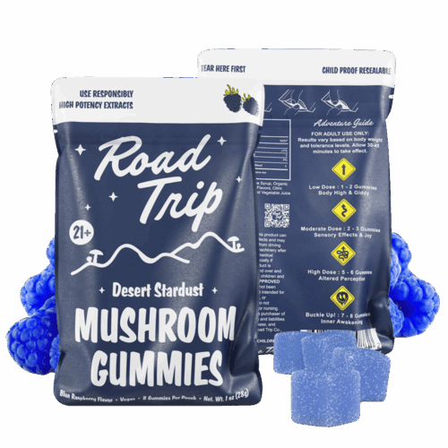 Road Trip Desert Stardust Mushroom Gummies – Blue Raspberry