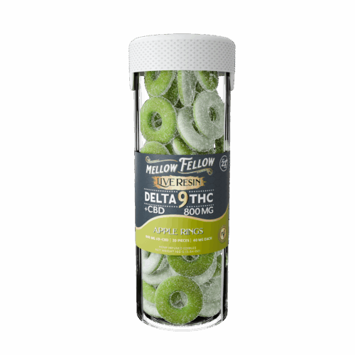 Mellow Fellow Live Resin 20pc Edibles Delta-9-THC Rings 800mg - Apple Rings