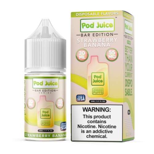 Pod Juice Bar Edition Synthetic Salt - Strawberry Banana 35mg 30mL