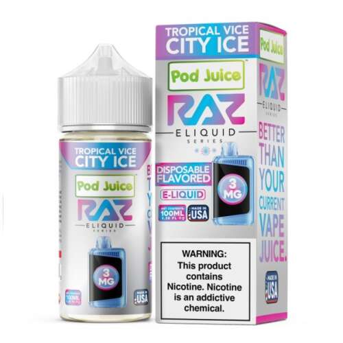 RAZ x Pod Juice Synthetic - Tropical Vice City Ice 0mg 100mL