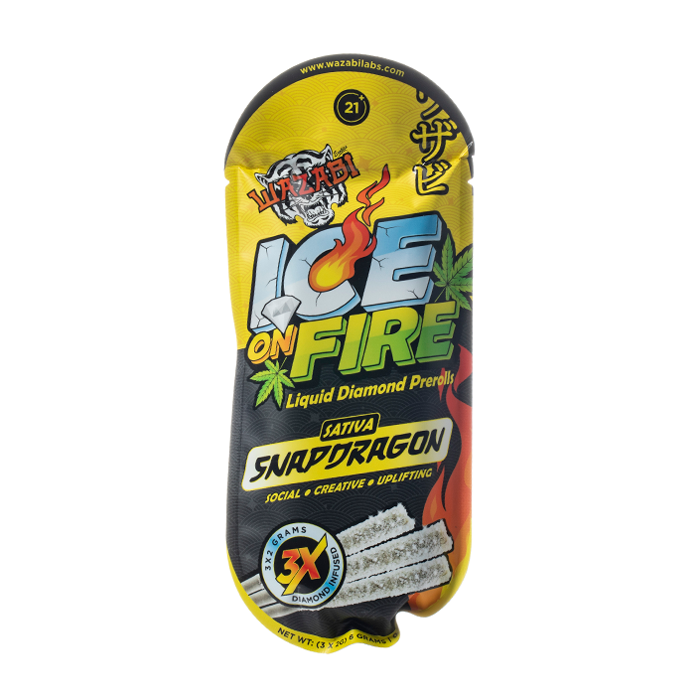 Wazabi Exotics THCA Ice On Fire Liquid Diamond Pre Rolls 3pk - Image 7