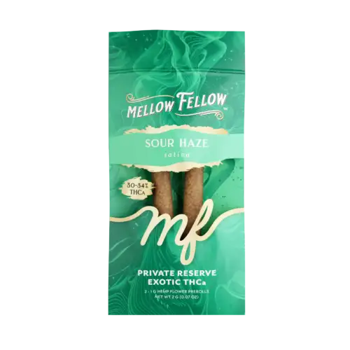 Mellow Fellow Exotic 2pc Pre-Rolls 2g THCa - Sour Haze (Sativa)