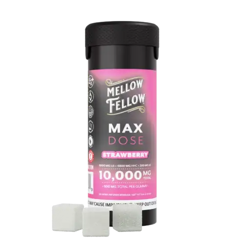 Mellow Fellow - Max Dose Gummies - 20 ct 10,000mg - Strawberry