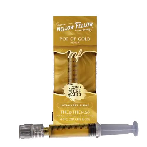 Mellow Fellow THCa Terp Sauce Syringes 2ml Introvert Blend Pot of Gold (Indica)