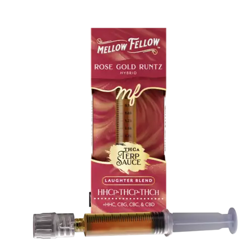 Mellow Fellow THCa Terp Sauce Syringes 2ml Laughter Blend Rose Gold Runtz (Hybrid)