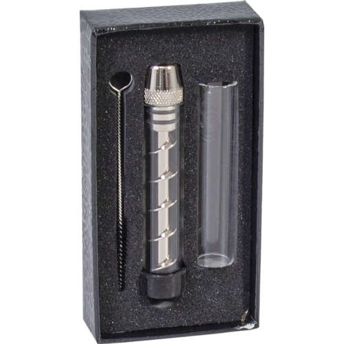 Silver Twisty Pipe/ Cleaning Tools W/ Gift Box