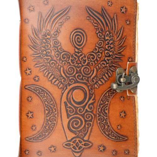 TRIPLE MOON GODDESS LEATHER JOURNAL