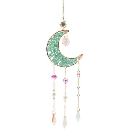 GREEN AVENTURINE CRESCENT MOON SUNCATCHER