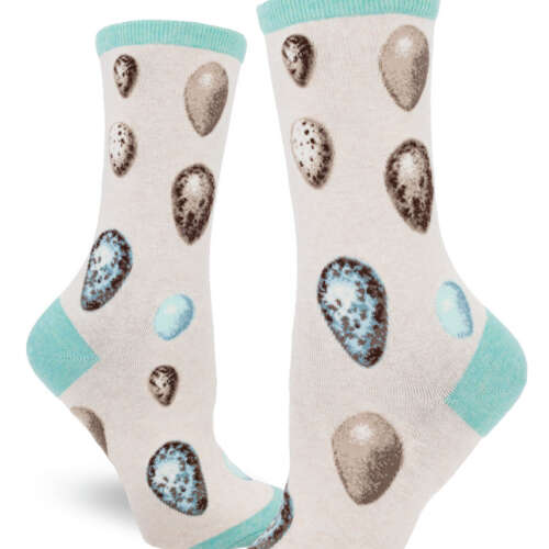 ModSocks - Bird Egg Women’s Crew Socks – Heather Cream