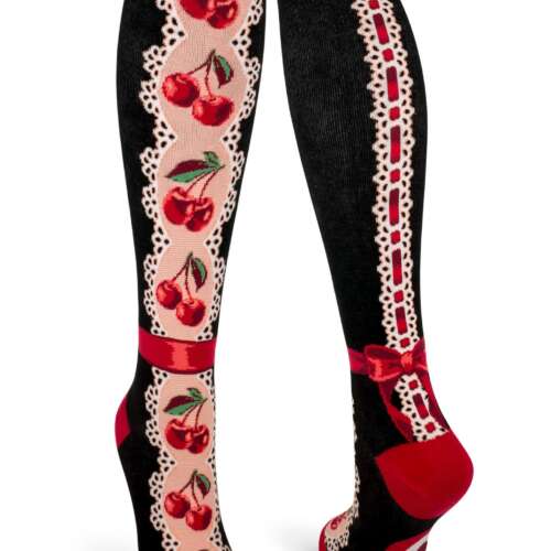 ModSocks - Cherries Knee-High Socks – Black