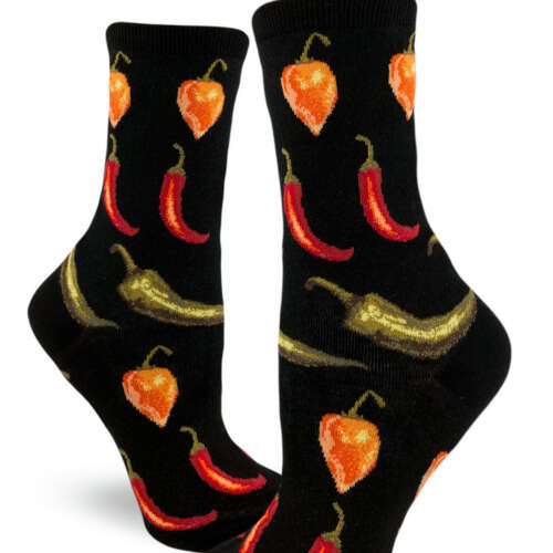 ModSocks - Hot Chili Peppers Women’s Crew Socks – Black