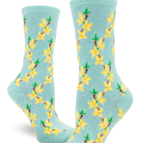 ModSocks – Forsythia Women’s Crew Socks – Heather Verdigris