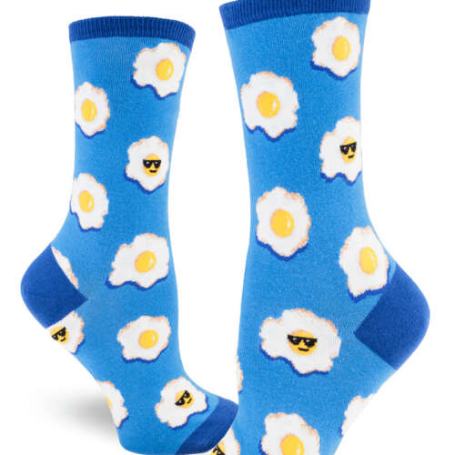 ModSocks - Fried Egg Women’s Crew Socks – Bright Blue