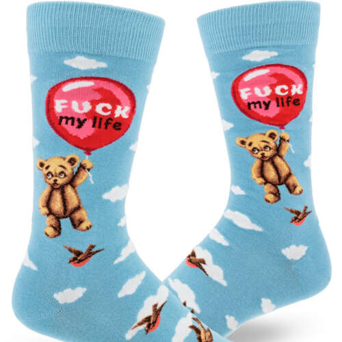 ModSocks - Fuck My Life Men’s Crew Socks – Sky Blue