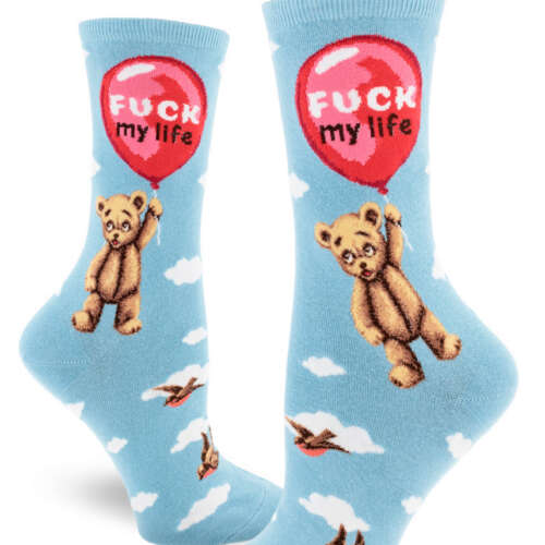 ModSocks - Fuck My Life Women’s Crew Socks – Sky Blue