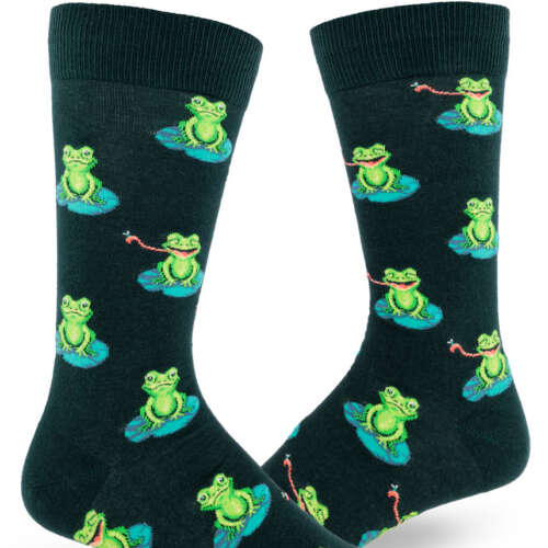 ModSocks - Funny Frog Men’s Crew Socks – Hunter