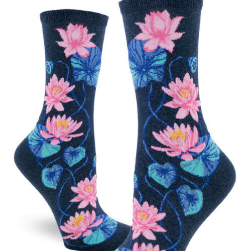 ModSocks - Lotus Women’s Crew Socks – Heather Navy