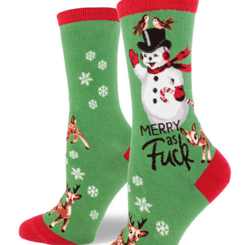 ModSocks - Merry as Fuck Women’s Crew Socks – Dill