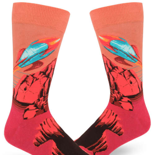 ModSocks - Rocket From the Red Planet Men’s Crew Socks – Heather Red