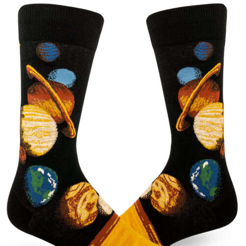 ModSocks - Solar System Men’s Crew Socks – Black