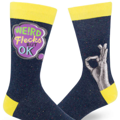 ModSocks - Weird Flecks Men’s Crew Socks – Navy Flecks