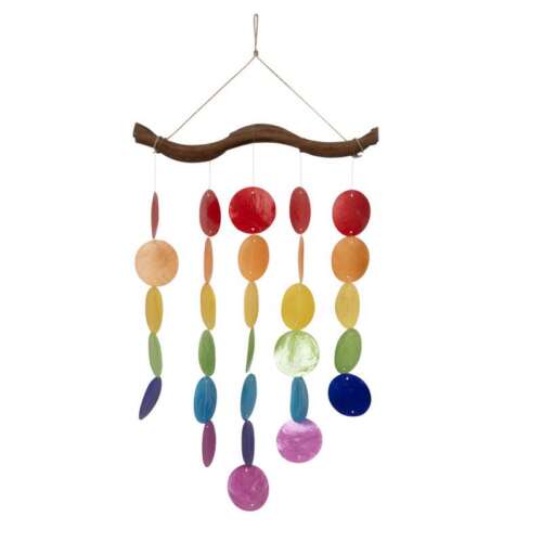 RAINBOW CAPIZ SHELL CHIMES