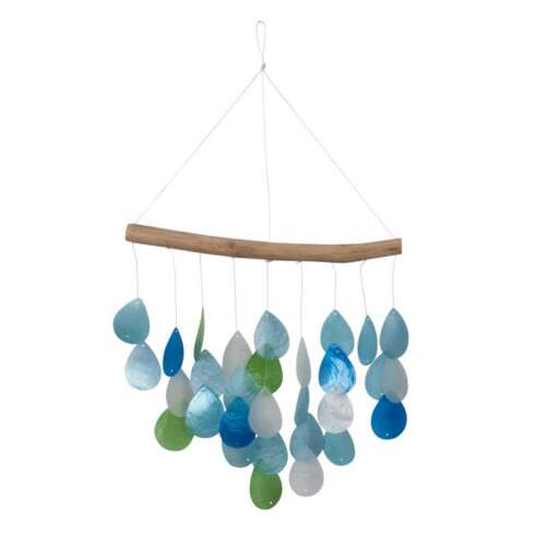 AQUA COLOR CAPIZ SHELL CHIMES
