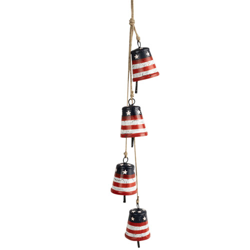 AMERICAN FLAG BELLS ON COTTON CORD