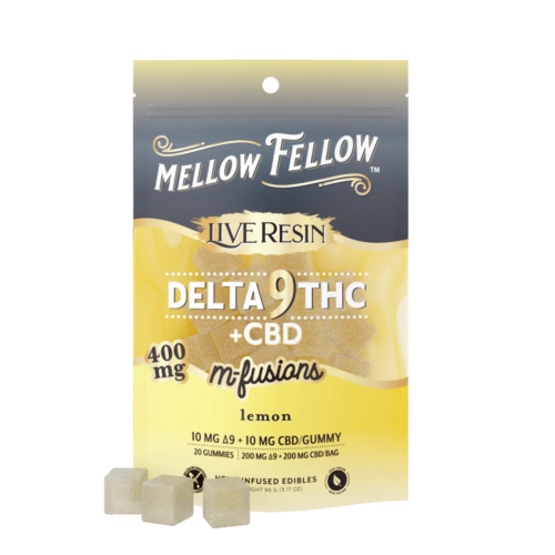 Mellow Fellow Live Resin M-Fusions 20pc Edibles 400mg Delta-9 + CBD Lemon
