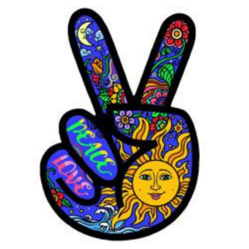 PEACE HAND EMBROIDERED PATCH