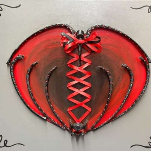 Corset Rib Cage on Canvas - made with real ribs
