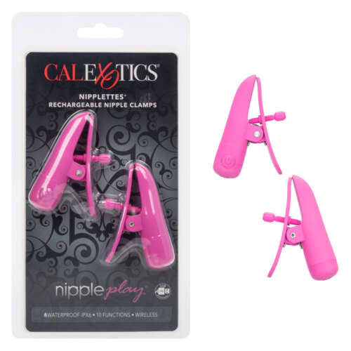 CalExotics Nipple Play® Nipplettes® Rechargeable Nipple Clamps - Pink