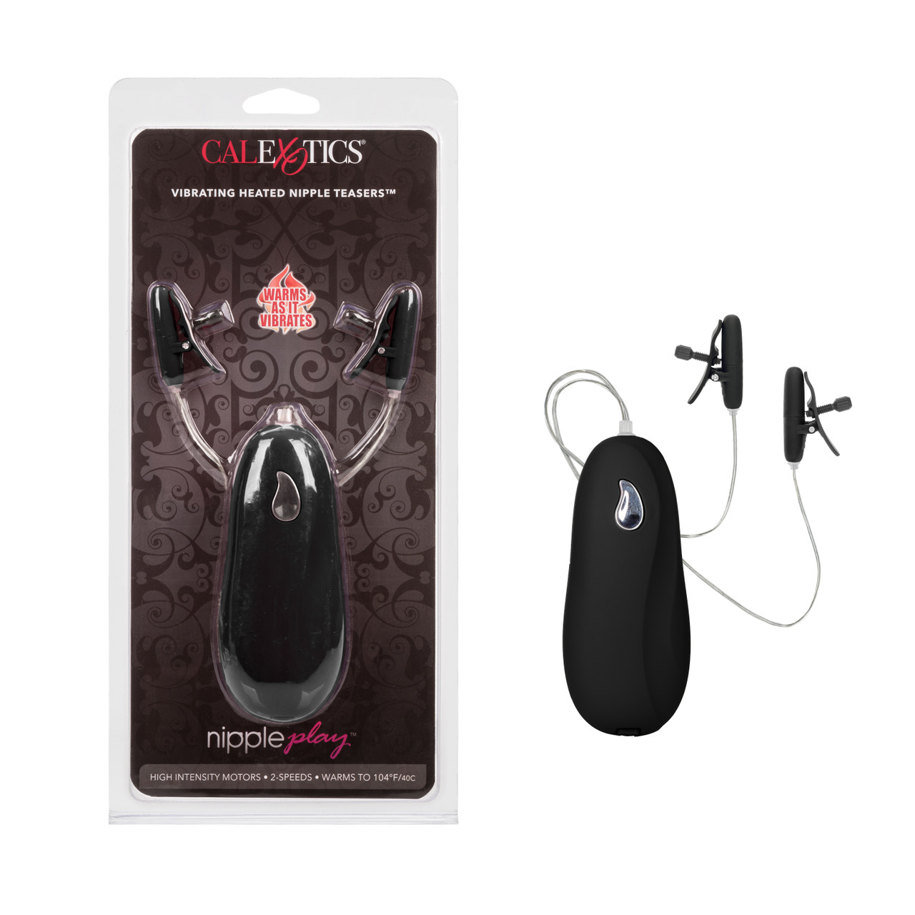 CalExotics Nipple Play® Vibrating Heated Nipple Teasers - Black