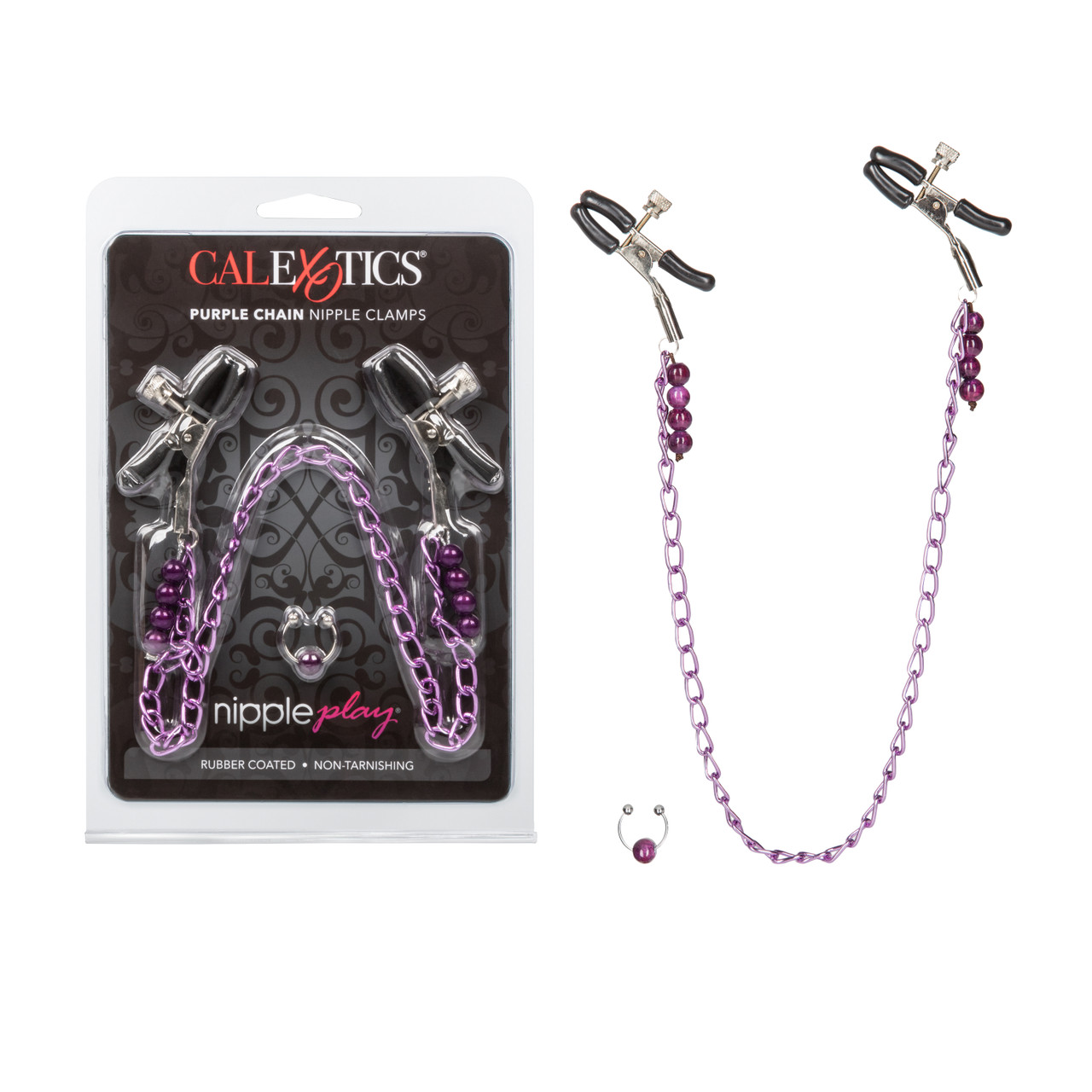 CalExotics Nipple Play® Purple Chain Nipple Clamps