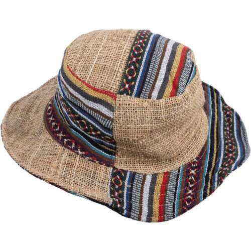 STRIPED COTTON & HEMP HAT