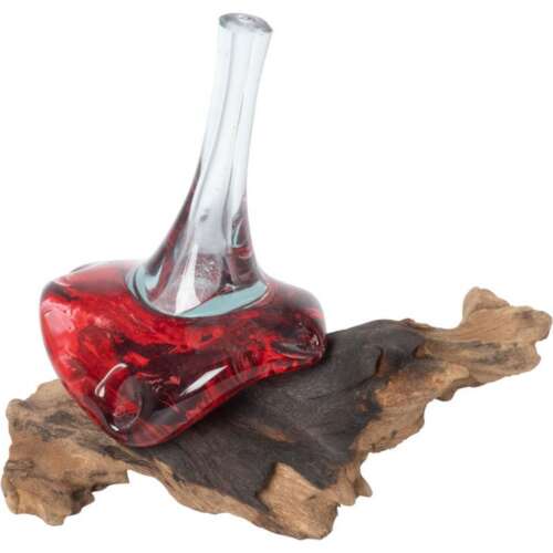 RED MOLTEN GLASS INCENSE BURNER